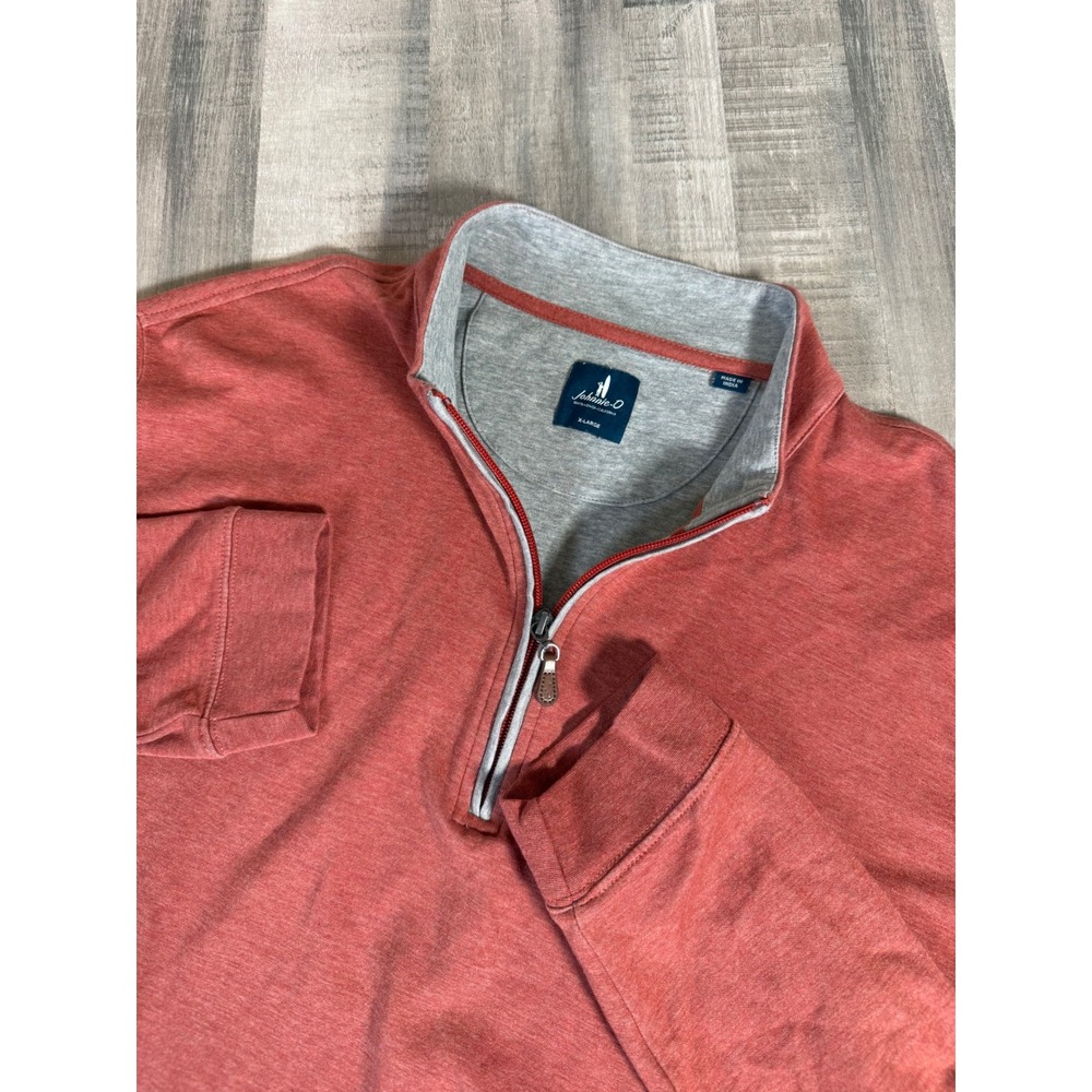 Johnnie-O Sully Quarter Zip Pullover Mens XL Snapper Tartan Fields Performance